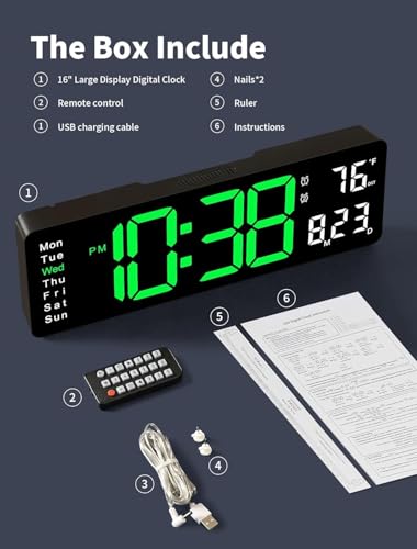 Kupshyat Smart Green LED Digital Wall Clock - Image 8