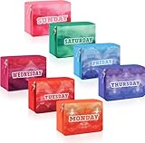 Paterr 7 Pcs Packing Cubes for Travel Kids Days of Week Compression Packing Cubes Colorful Luggage Organizers Suitcase Camp(Gradient)