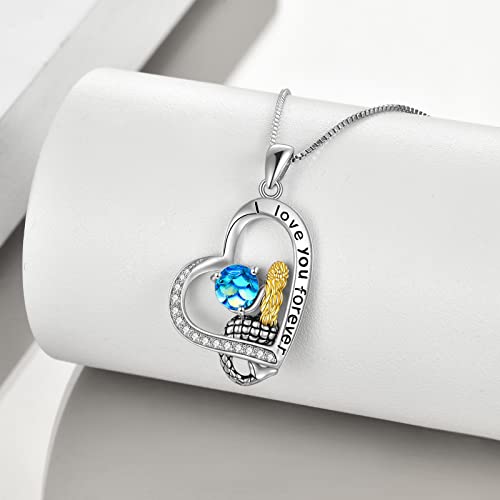 POPKIMI Mermaid Necklace Mermaid Scales 925 Sterling Silver Pendant Mermaid Jewelry I Love You Forever Jewelry Birthday Christmas Gift for Women Girls - Image 5