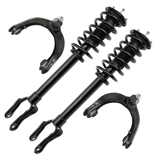 Image of Detroit Axle - Front End Suspension Kit for Jeep 11-15 Grand Cherokee Dodge Durango, 2011 2012 2013 2014 2015 Struts and Coil Spring Assembly Upper Control Arms with Ball Joint Replacement