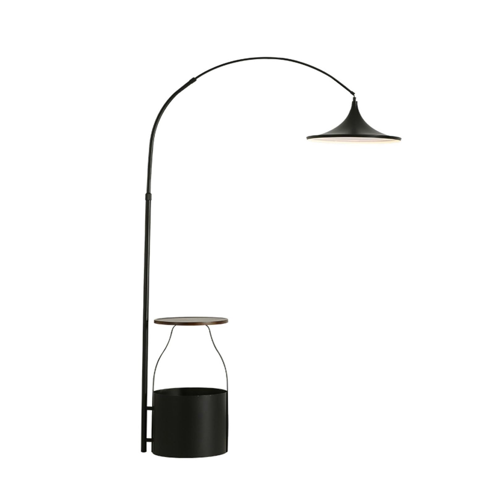 LJHFG63KUYT Standing Lamps Floor Lamp with Table, Modern Mid-Century Arc with Shelf, Bedside with Attached, Small Side for Bedroom Decorate