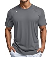 MAGCOMSEN Men's Dry Fit Shirts Mesh Short Sleeve Athletic Lightweight Workout Performance Hiking ...