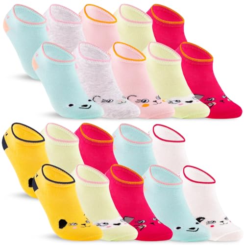 10 Paar Kinder Sneaker Socken Jungen & Mädchen Baumwolle...