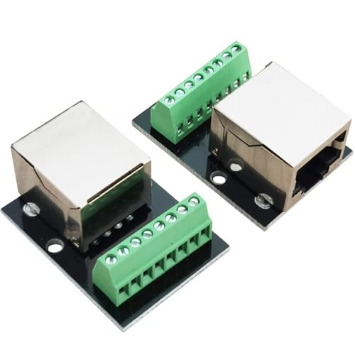 4PCS RJ45 Conector Hembra para Ethernet con Placa Adaptadora miniatura 6