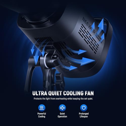 NEEWER CB100C 130w RGB LED Video Light, APP/2.4G Control 360° Full Color 2700K-6500K 27000lux/m COB Bowens Mount Silent Continuous Output Lighting TLCI/CRI97+ 17 Scenes for Video Recording Photography