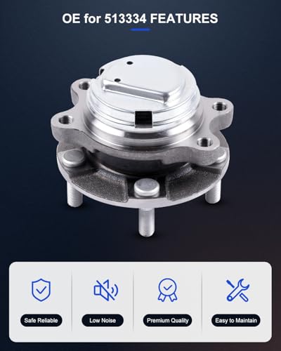 Image of ECCPP 2-Piece 513334 Wheel Hub Bearing for Infiniti G35 2007-2008 | for INFINITI Q50 2014-2020 5 lugs w /ABS Sensor Pre-Greased Sealed