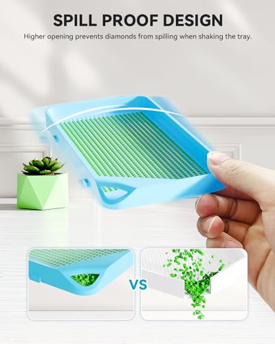 ARTDOT 10-Piece Interlocking Diamond Art Trays Kits for Adults, Stackable Diamond Painting Accessories and Tools(Blue)