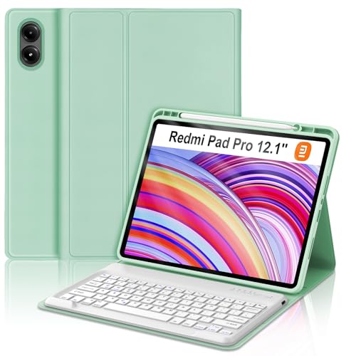 Redmi Pad Pro / Xiaomi Poco Pad 12.1�C���`�p�L�[�{�[�h�P�[�X�A�}�O�l�b�g���̎��O���\�ȃ��C�����X�L�[�p�b�h�A�y���z���_�[�t�� Xiaomi �^�u���b�g Redmi Pro 12.1�C���` 2024�N�����[�X�p �����X