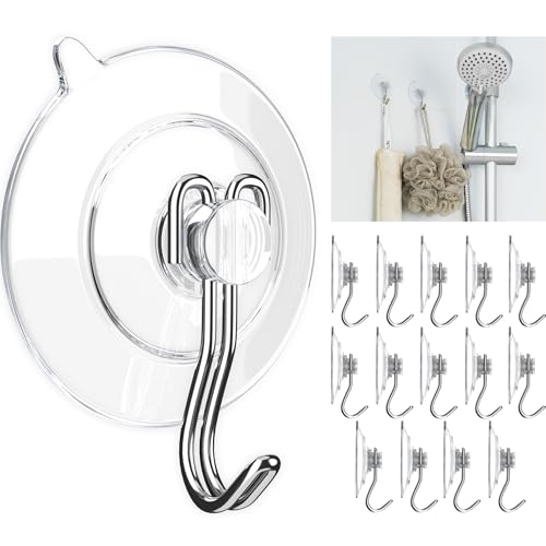 Image of Suction Cup Hooks, Removable Hooks for Wall, Window, Glass, 3 lbs, 14 pcs