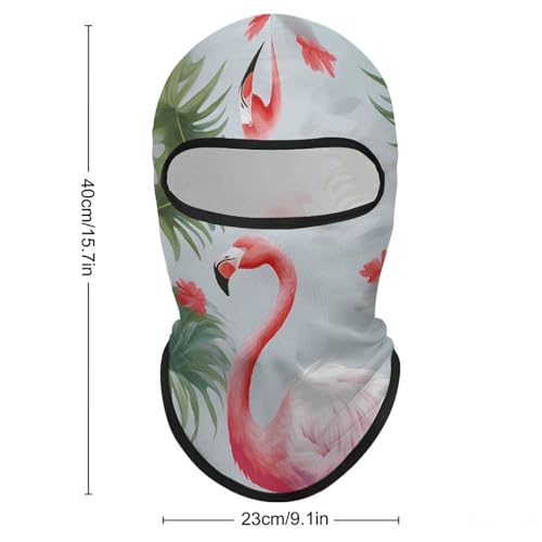 Balaclava para Hombres, Máscara de Esquí Blanca con Estampado de Flamenco, Protección Facial para Ciclismo y Temporada Invernal miniatura 2