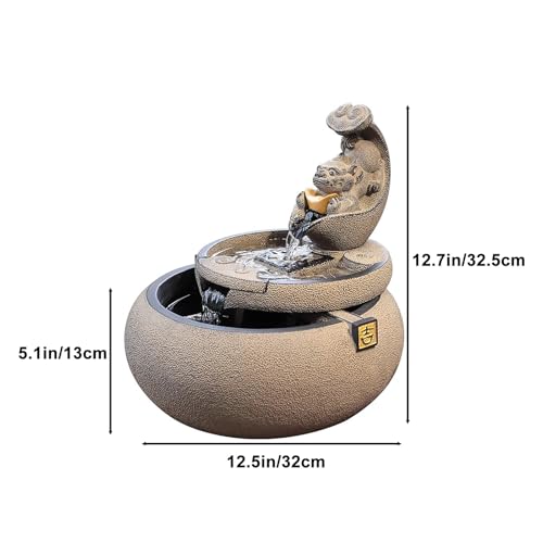Fontana da tavolo, decorazione a cascata per interni in stile cinese con pompa silenziosa per ufficio, soggiorno e sala studio