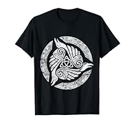 By Irish Mythologie Art & Tees Gift and Apparel. This Celtic Trinity Knot Crow Spiritual Mandala features the Triquetra knot to represent the Holy Trinity of the Father, Son & Holy Spirit. The tee comes in distressed look can be worn by the proud Iri...
