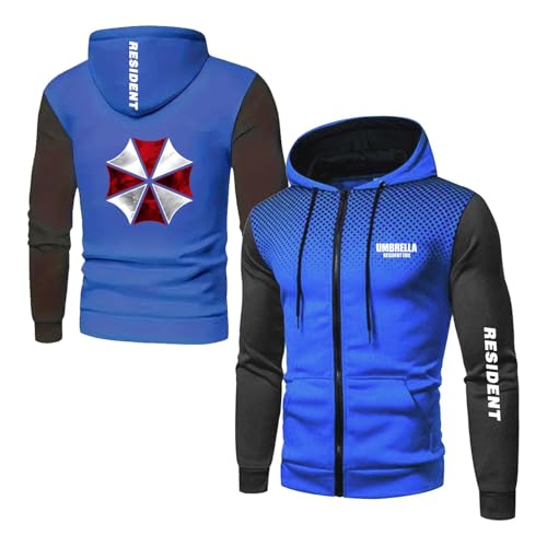 NXTBHDCW Sudadera con Capucha Estampada para Hombre Cárdigan con Costura R.es.i.d.en.t Chaquetas con Capucha Sudaderas Cómodas De Manga Larga Abrigos-LanS||S