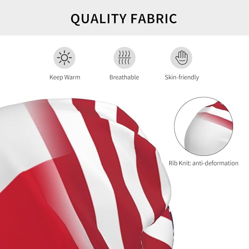 American Flag and Italian Flag Children Hip Hop Knitted Hat Kids Elastic Leisure Knit Cap Warm Sleep Beanies Black3