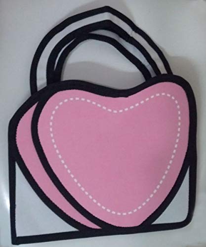 2D 3D heart cartoon canvas hand bag