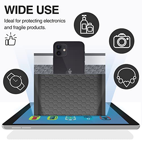 Ucgou Bubble Mailers 4X8 Inch Black 100 Pack Poly Padded Envelopes Small Business Mailing Packages Opaque Self Seal Boutique Shipping Bags Bubble Mailer #TOP5