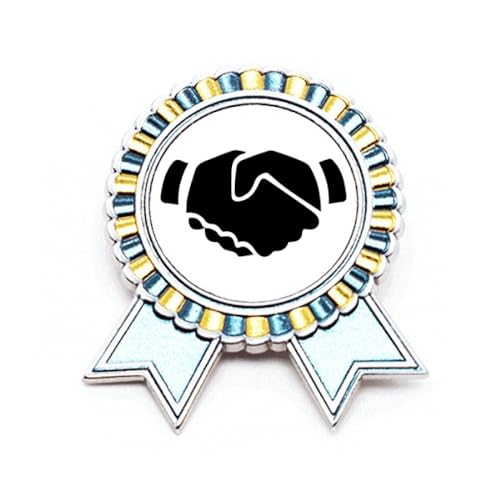 Broche en forme de geste de mains secouées en métal taille M pour veste
