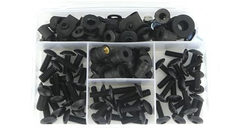 Kit visserie carénage pour Suzuki GSX-R 750 1988-1991 noir avec clips et boulons acier