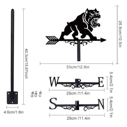 Girouette de jardin extérieur détection vent précise motif chien - 3