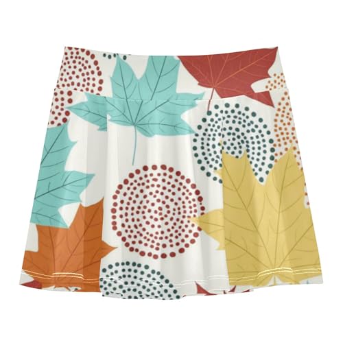 Girls Athletic Skirt with Built-in Shorts Flowy Little Girls Golf Skirt Cheer Skirts with Pockets