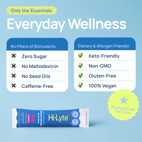 Image of Hi-Lyte Daily Essentials Electrolytes Quick Sticks, Raspberry, 16 Ct