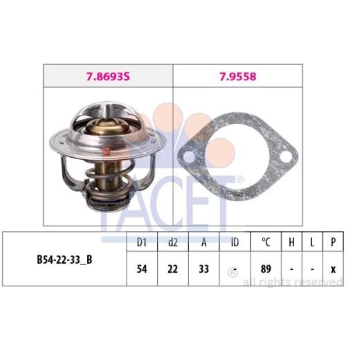 TERMOSTATO CON FLANGIA E Guarnizione 89°C per Fiat Fiorino Qubo 225 1.4