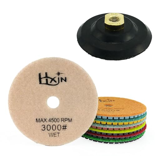 Tampons de polissage diamant 100mm Lot de 8 disques humides pour granit marbre et béton