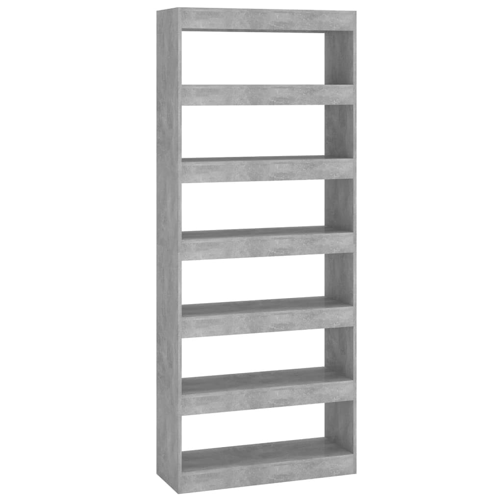 Librería gris cemento de madera moderna con acabados minimalistas para el salón