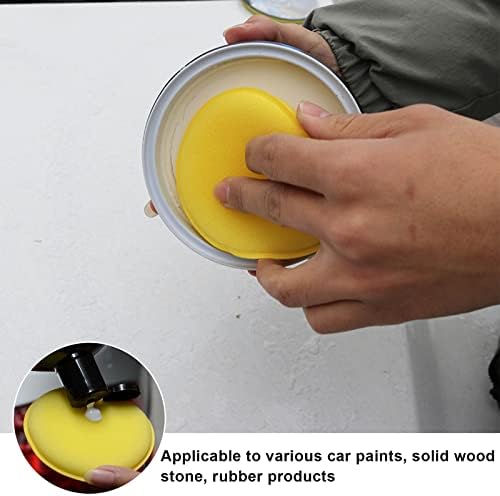 Gtwinsone 15Pcs Car Polishing Pads Microfibre Wax Applicator Pads Soft Polish Applicator Pad Round Shaped Sponge Hand Polishing Foam Applicator Pads for Car Wax Auto Glass Clean Tool(Yellow)