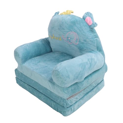 KIMISS Sofá de Salón para Niños, sofá Plegable para Niños, Cómodo Cama Convertible con Flamenco 2 en 1, Patrón de Bordado de Elefante para (Plegado en tercios)