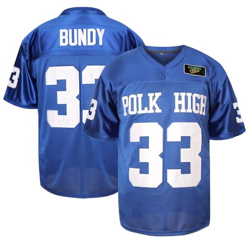 Tocament 33 AL Bundy Jersey,Polk High Football Jerseys,Blue White Sports Shirt Men's 90S Hip Hop Clothing Party S-XXXL