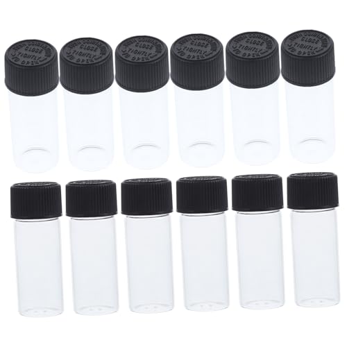 NOLITOY 12 piezas Botellas de Vidrio Transparentes con Tapas de Impermeables para Viaje Recargables para Líquidos Seguros y Portátiles