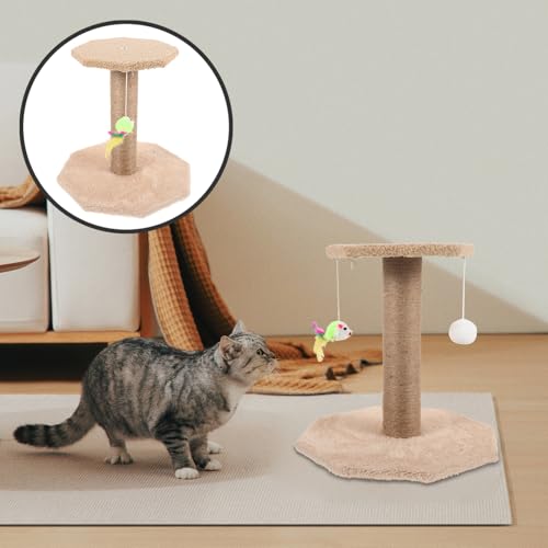 Rascador para gatos con bola colgante resistente de sisal miniatura 7