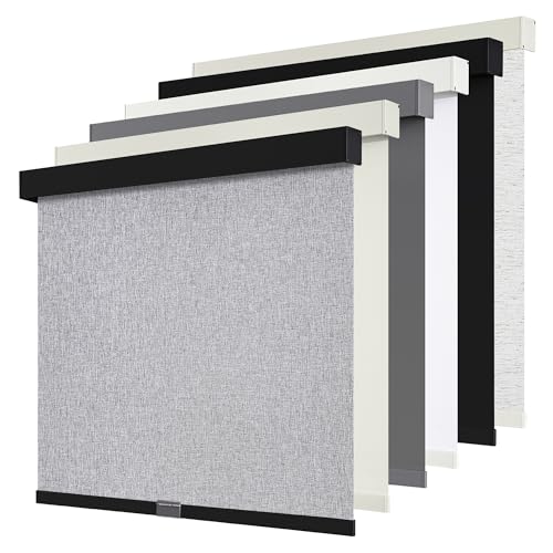 Image of SUNOFF Cordless Blackout Roller Shades for Windows,35 inchW x 72 inchH,Heather Grey