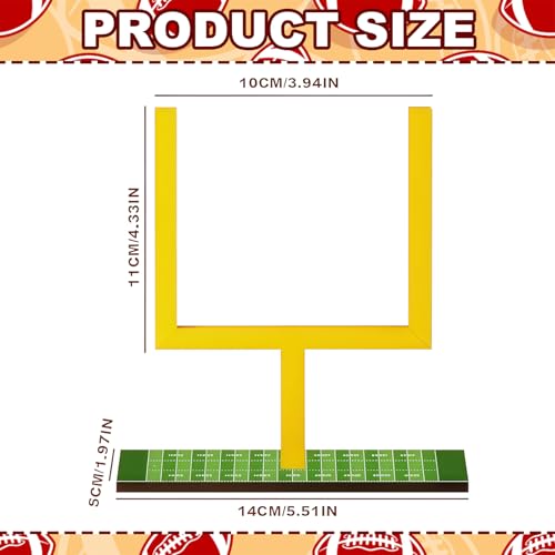 6 Pcs Football Goal Post Table Decorations Wooden Field Goal Post Centerpieces 4.3 x 3.9 Inch Photo Frame with Base for Table Fans Sport Birthday Supplies - Thumbnail 2