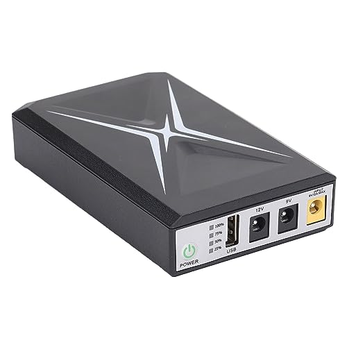 Mini UPS de Respaldo de Batería, Fuente de Alimentación Ininterrumpida de 10400 MAh con Entrada CC Salida USB 5 V CC 5 V 9 V 12 V, para Enrutador, Módem, Cámara de Seguridad