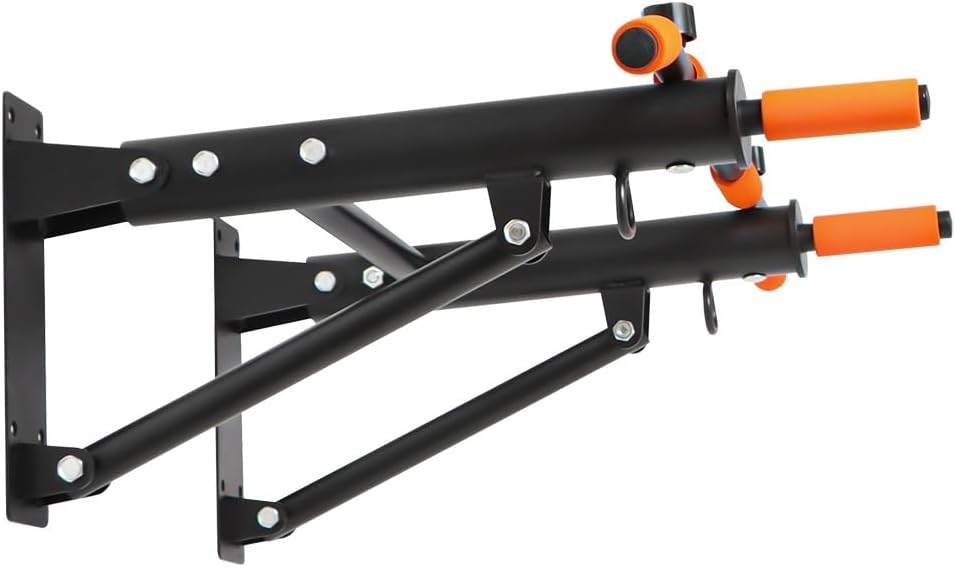 Pull Up Bar Wall Mounted Chin Up Bar Portable Detachable Fitness Bar, Workout Training Bar with Punch Bag and Suspension Training Hook