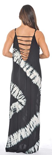Image of Riviera Sun Women's Tie Dye Maxi Dress, Spaghetti Strap Open-Back Sundress and Beach Cover Up
