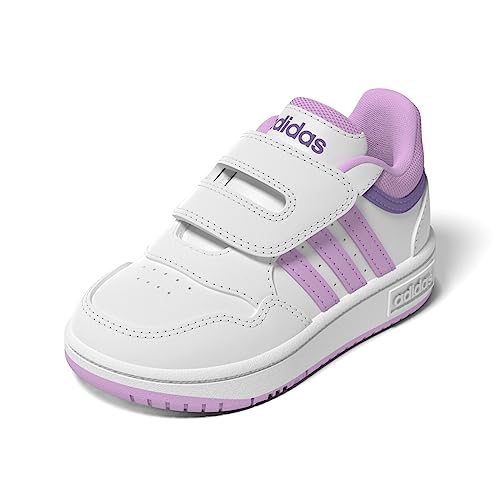 adidas adidas Hoops, Shoes-Low (Non Football) Unisex-Bimbi 0-24, Bianco (Ftwr White/Bliss Lilac/Violet Fusion), 22 EU