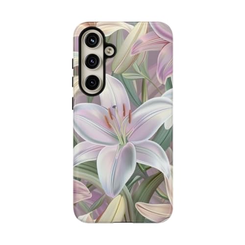 Coque Samsung S24 Plus robuste rose pastel pour éviter les rayures avec style floral