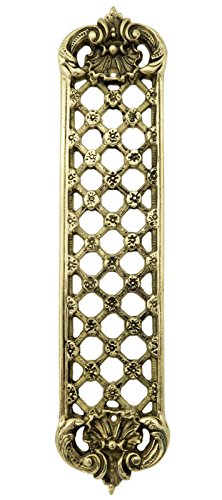 Castelion® Solid Brass Open Lattice Finger Door Push Plate | Victorian Style Door Accessories | Ornate Home Decor Perfect for Traditional Homes | High Quality Home Accessories | 30.5cm x 7cm