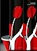 Produktbild wohnideenshop Duschvorhang schwarz rot weiß Tulpen 240cm breit x 200cm lang Textil mit Ringe