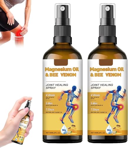 Magnesium Oil Bee Venom Joint Healing Spray,Professionnel Bee Venom Sprays,BeeVenom Arthritis Spray,Bee Venom Pain Relief Sprays,Effective Relief for Back, Neck, Hands, Kneel(2 Pcs)