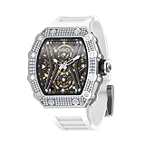 Men's Luxury Watch Rectangle Square Stylish Tonneau Skeleton Automatic Big Face Business Birthday Gr