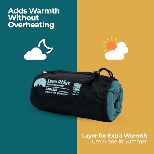 Sleeping Bag Liner for Hot or Cold Weather Camping, Ultra-Soft, Washable 86x35" , Lightweight & Anti-Static Polyester Knit, Sleep Sack Adult Travel Sheets, Summer Sleeping Bag liner Cotton Feel - Thumbnail 5