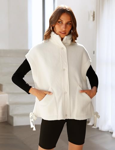 Womens Sherpa Fleece Vest Oversized Sleeveless Jacket Casual Outerwear Gilet with Pockets2
