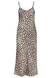 HUGO Damen Kimola-1 Trägerkleid mit Leoparden-Print und Kettenträgern Gemustert 42
