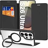 【Support stable】1. Cette coque rabat pour S26 Ultra avec 2 emplacements pour cartes à l’intérieur vous permet de ranger votre carte d’identité ou votre carte de crédit, sans avoir à sortir votre portefeuille. 2. La Samsung Galaxy S26 ULTRA Flip case avec support stable. Vous pouvez facilement profiter des films et du divertissement, de sorte que vos mains sont libres.