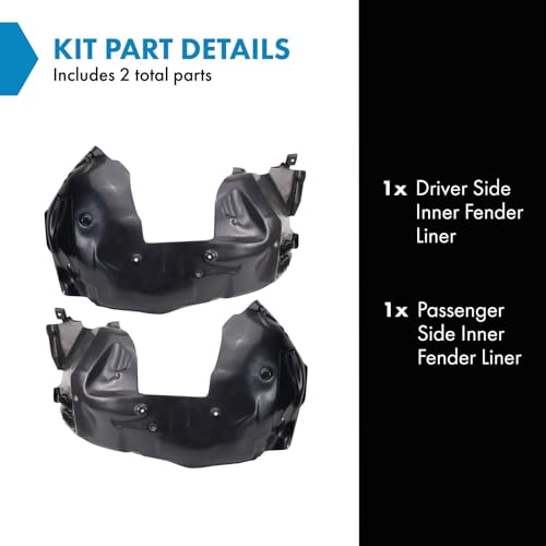 Image of TRQ Inner Fender Liner Set Compatible with 2016-2020 Ford Mustang FO1248183 FO1249183