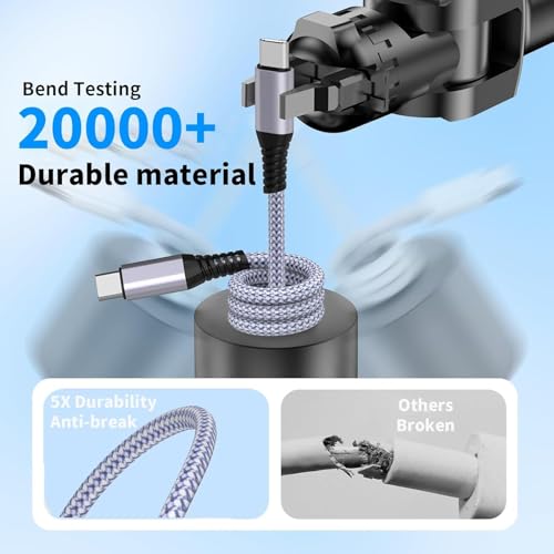 Apple MFi Certified iPhone 16 Fast Charger - 6FT 60W 3Pack USB A to USB C Braided Cable Compatible with iPhone 16 15 Pro Max Plus, iPad 10, iPad Air, Mini & Carlife Car Cable Galaxy